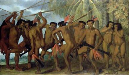 Tapuya Men of North Eastern Brazil in War Dance, 1641